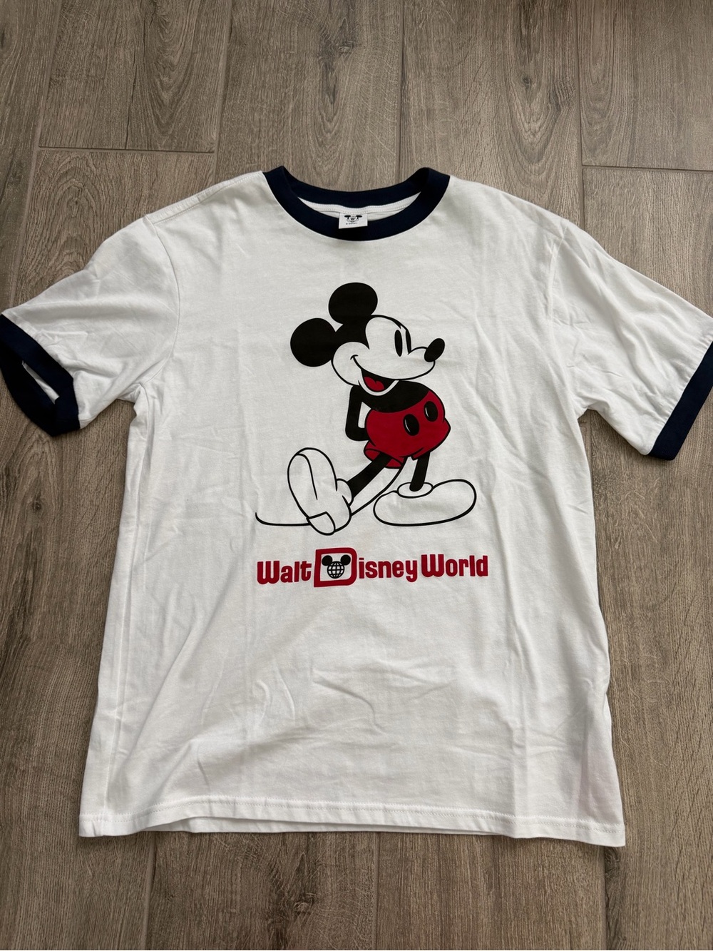 Disney White & Navy Mickey Ringer Tee